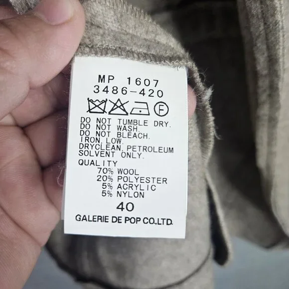 Pas De Calais Women's Beige Long Sleeve Open Front No lining Blazer Size 40 - Picture 4 of 6